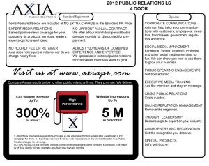 How Much Does Public Relations Cost Window Sticker