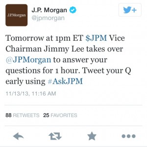 Photo courtesy of Twitter and JP Morgan.