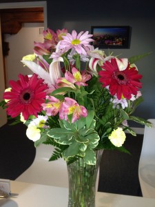 Flowers from a client recognizing great work