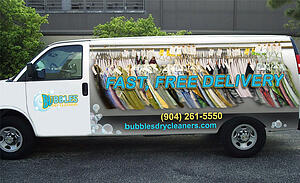 Bubbles Dry Cleaning Van