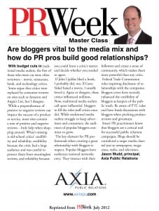 PR Week Master Class Jason Mudd - How important are bloggers to PR mix