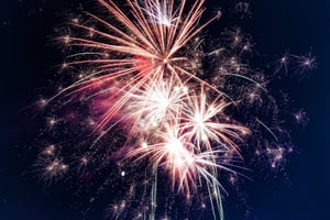 Fireworks celebrating the start of 2024.