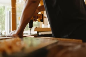 A person doing do-it-yourself work.