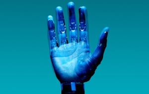 A robotic hand.