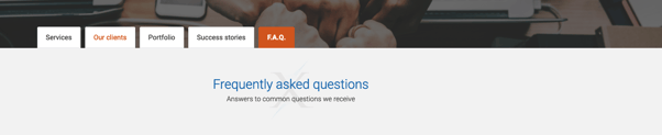 An FAQ page.