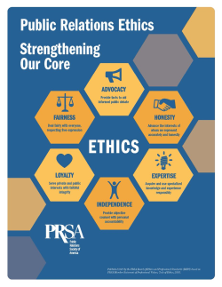 An infogrpahic showing the PRSA's Code of Ethics.