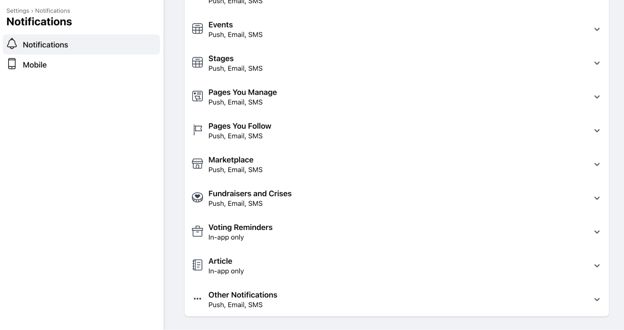 A screenshot showing the "Pages You Manage" option on Facebook.