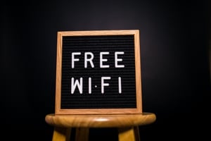 A sign saying free Wi-Fi.